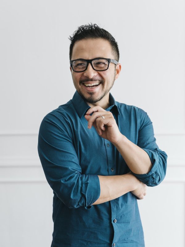 Confident fashion designer