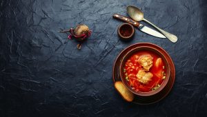 Red borscht, main first course